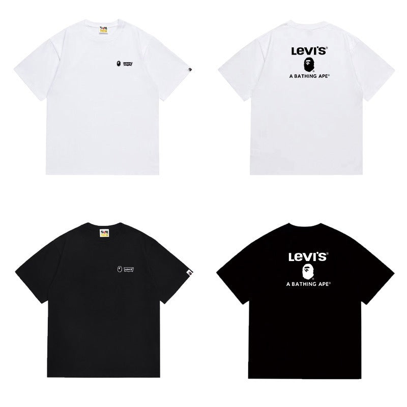 Bathing Shark and ape head print T Shirts NextBlock
