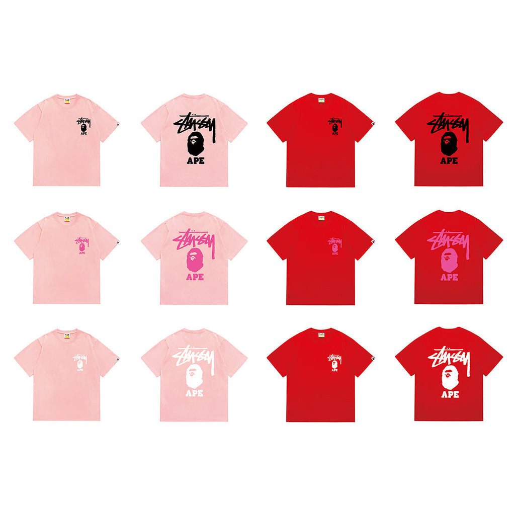 Bathing Shark and ape head print T-Shirt NextBlock