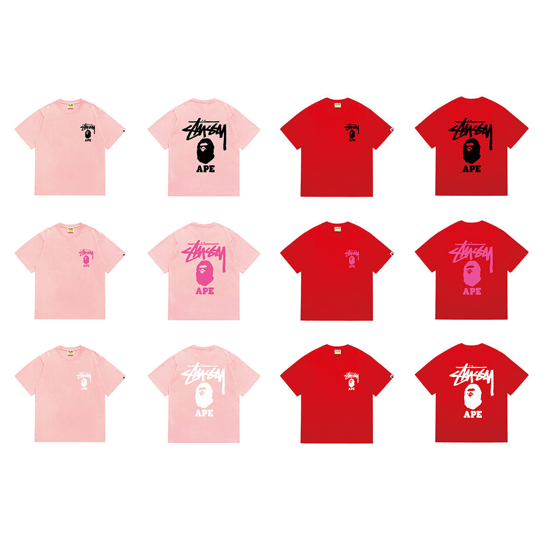 Bathing Shark and ape head print T-Shirt NextBlock