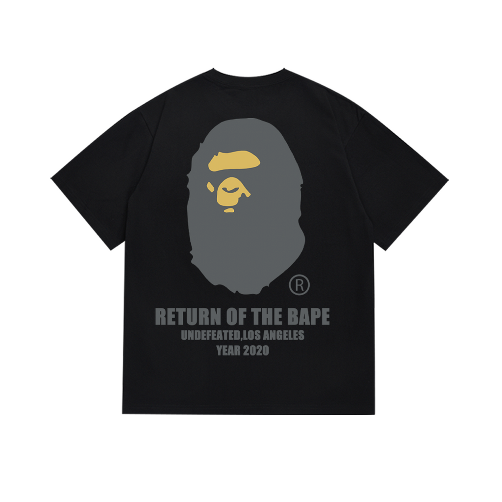 Bathing Shark and ape head print T-Shirt NextBlock