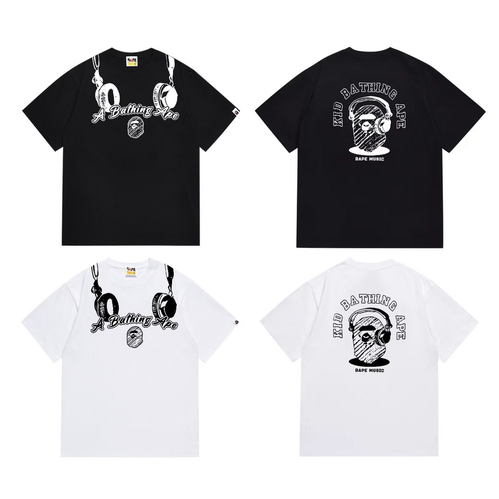 Bathing Shark and ape head print T-Shirt NextBlock