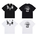 Bathing Shark and ape head print T-Shirt NextBlock