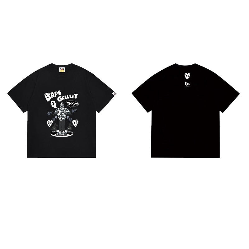 Bathing Shark and ape head print T Shirts NextBlock