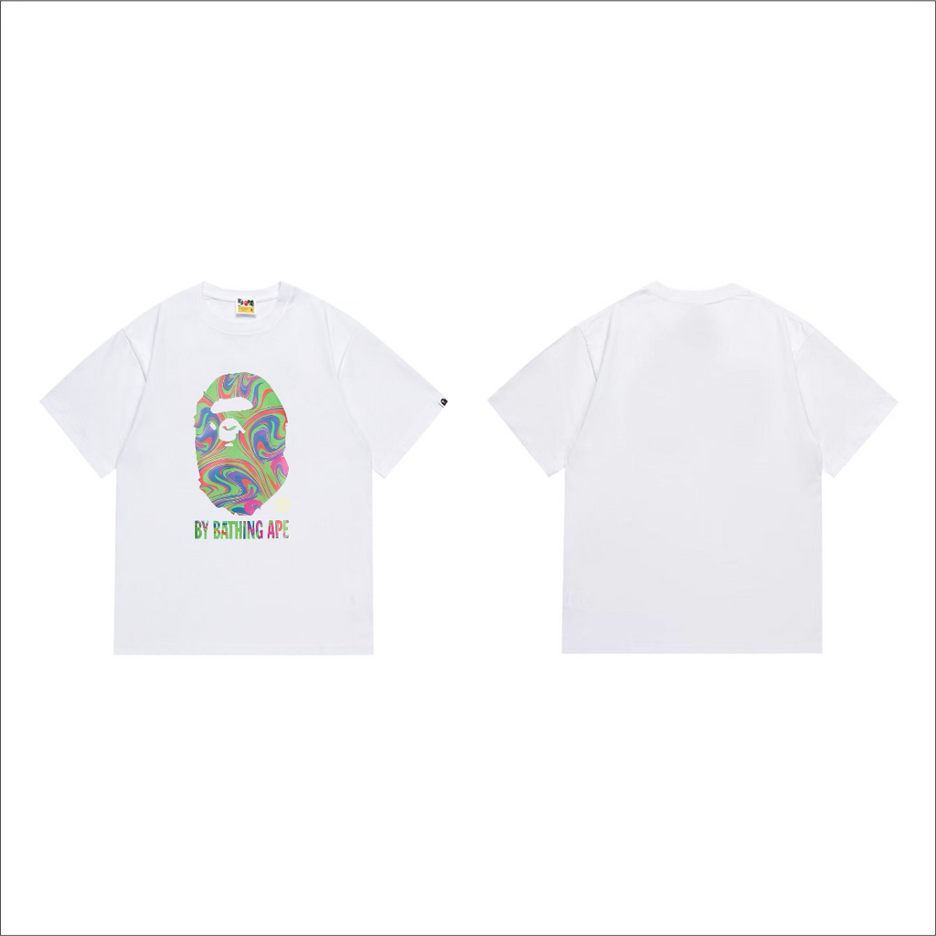 Bathing Shark and ape head print T-Shirt NextBlock