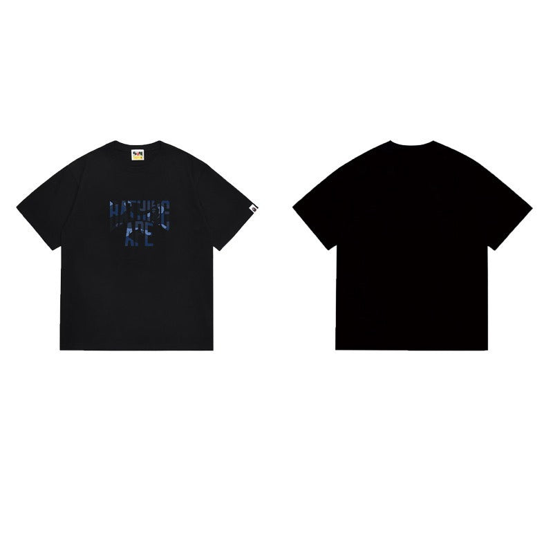 Bathing Shark and ape head print T Shirts NextBlock