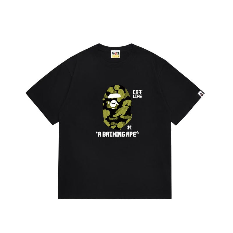 Bathing Shark and ape head print T Shirts NextBlock