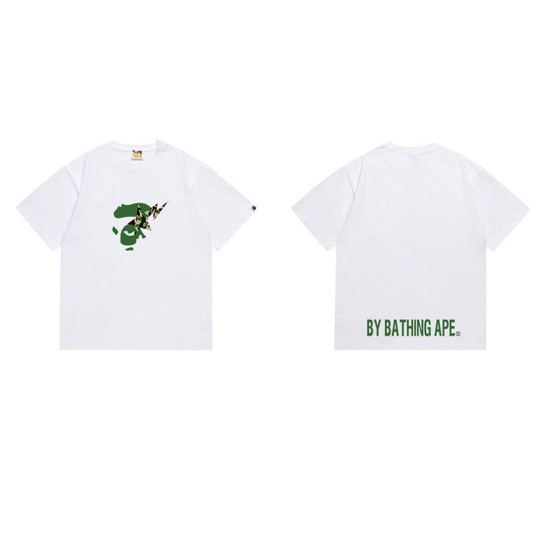 Bathing Shark and ape head print T Shirts NextBlock