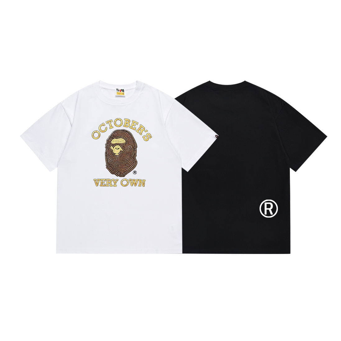 Bathing Shark and ape head print T Shirts NextBlock