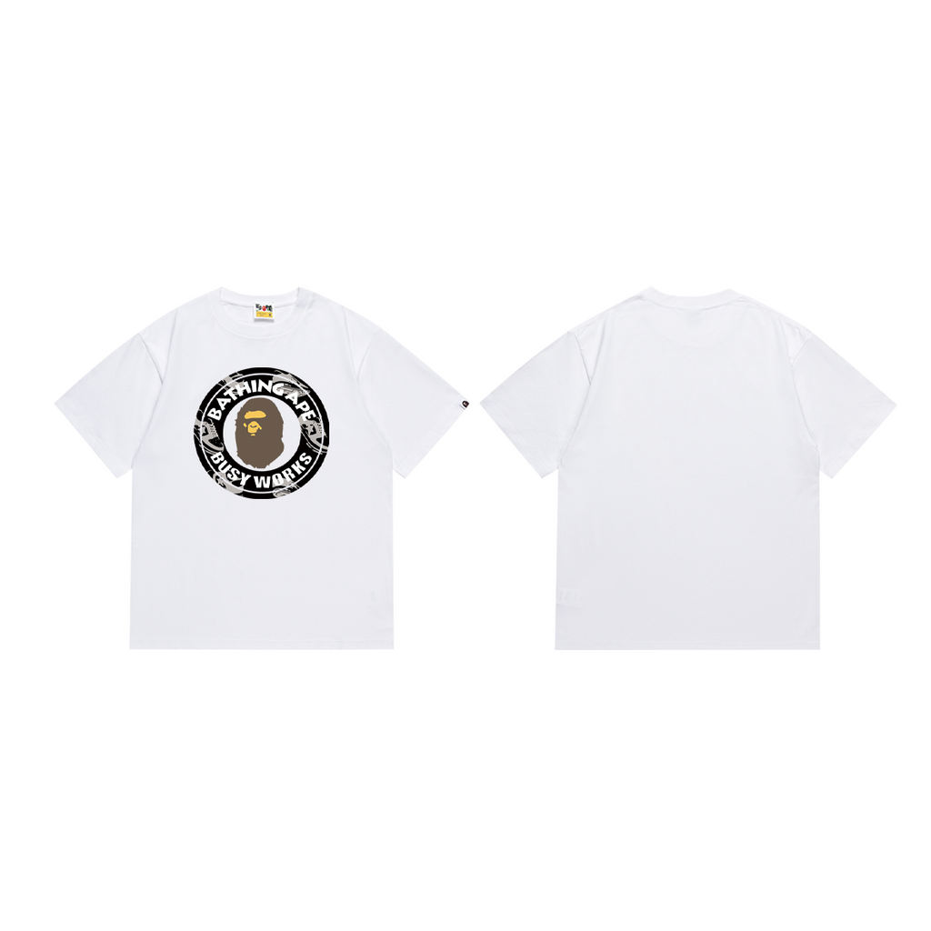 Bathing Shark and ape head print T-Shirt NextBlock