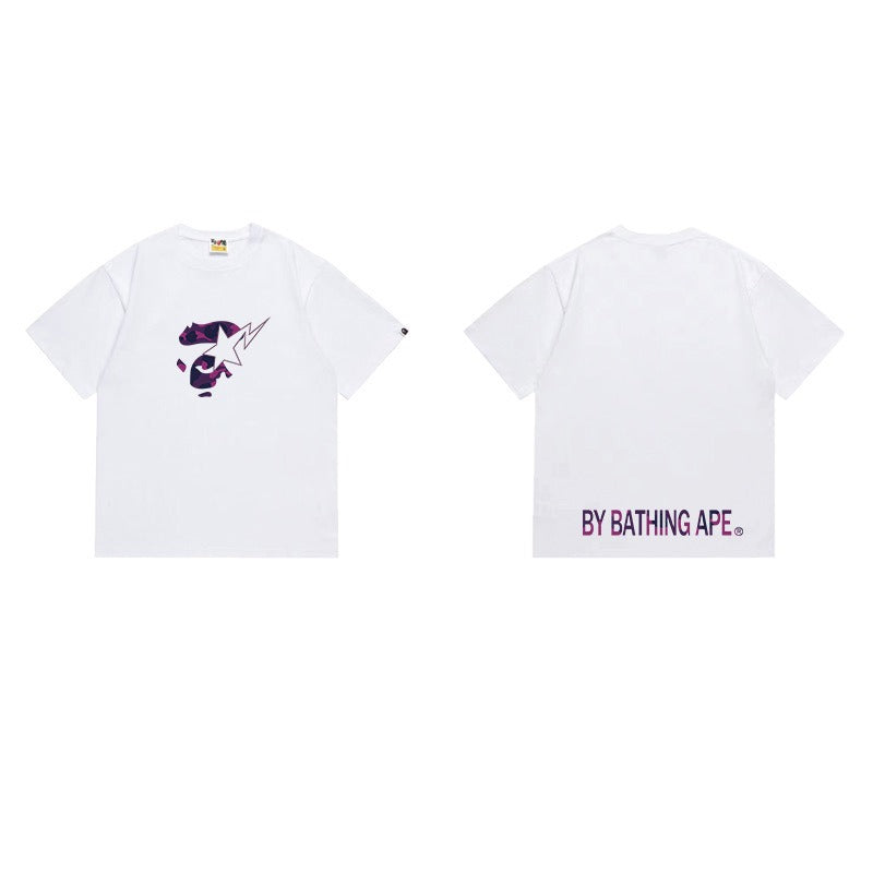 Bathing Shark and ape head print T Shirts NextBlock
