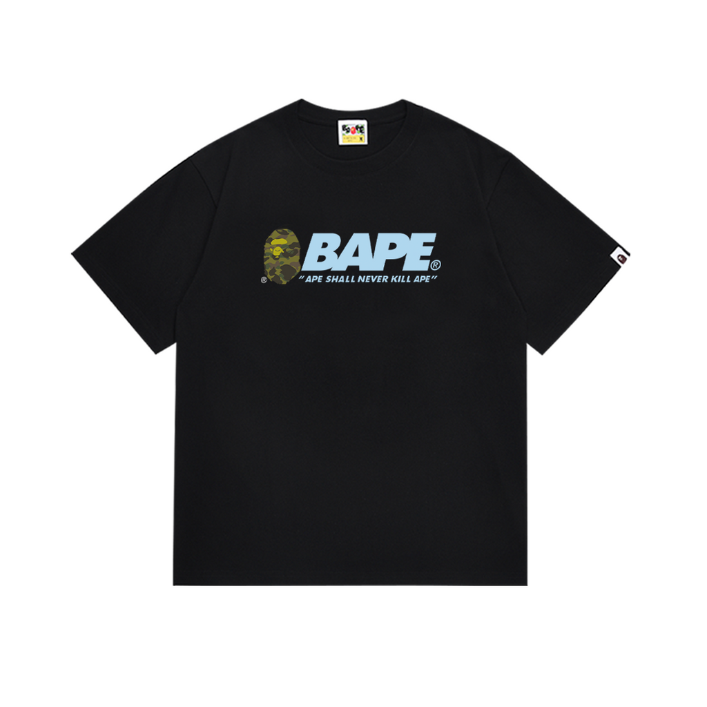 Bathing Shark and ape head print T-Shirt NextBlock