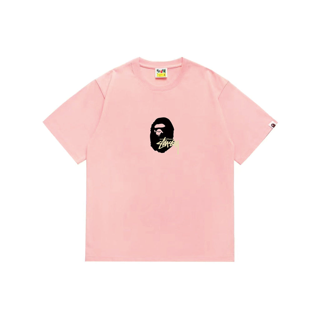 Bathing Shark and ape head print T-Shirt NextBlock
