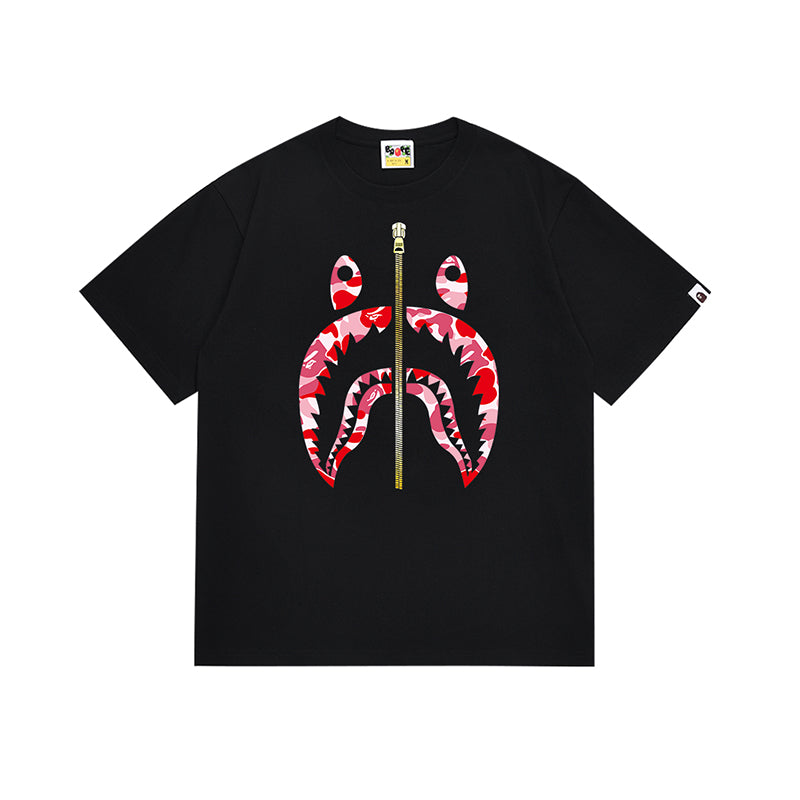 Bathing Shark and ape head print T Shirt NextBlock