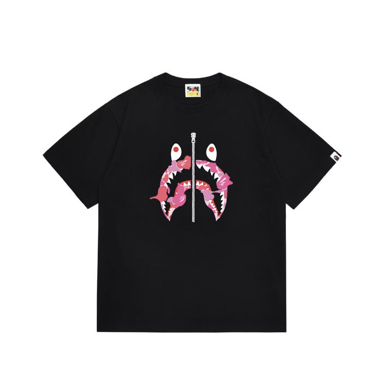Bathing Shark and ape head print T Shirts NextBlock