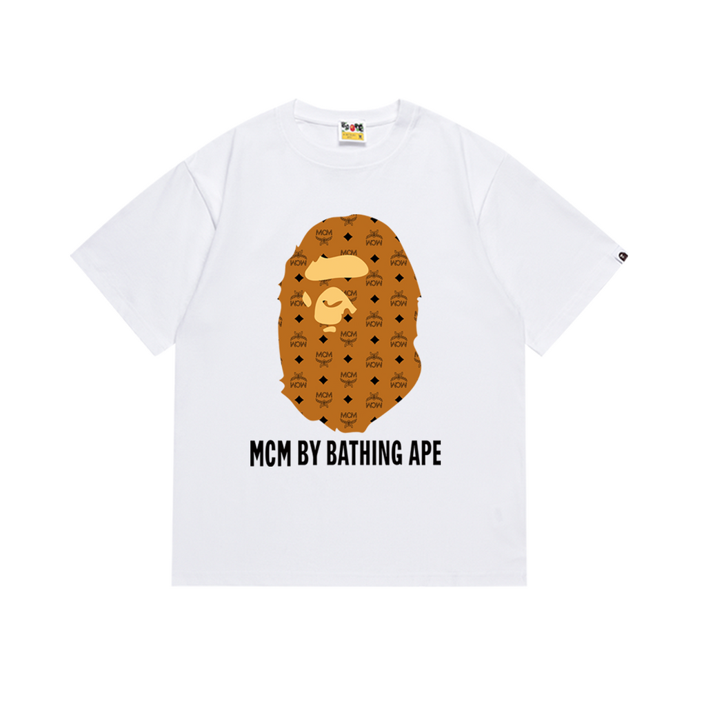 Bathing Shark and ape head print T-Shirt NextBlock