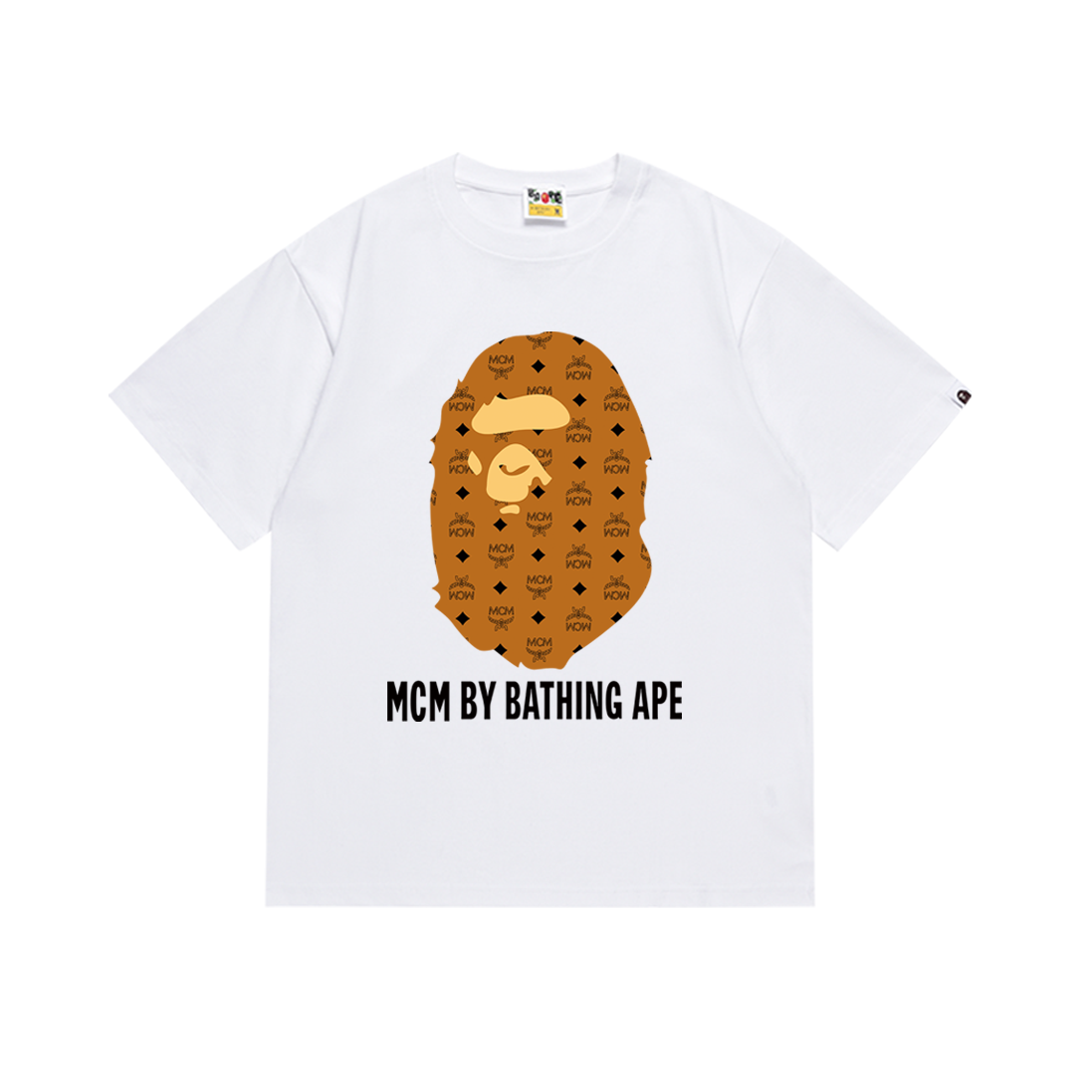 Bathing Shark and ape head print T-Shirt NextBlock