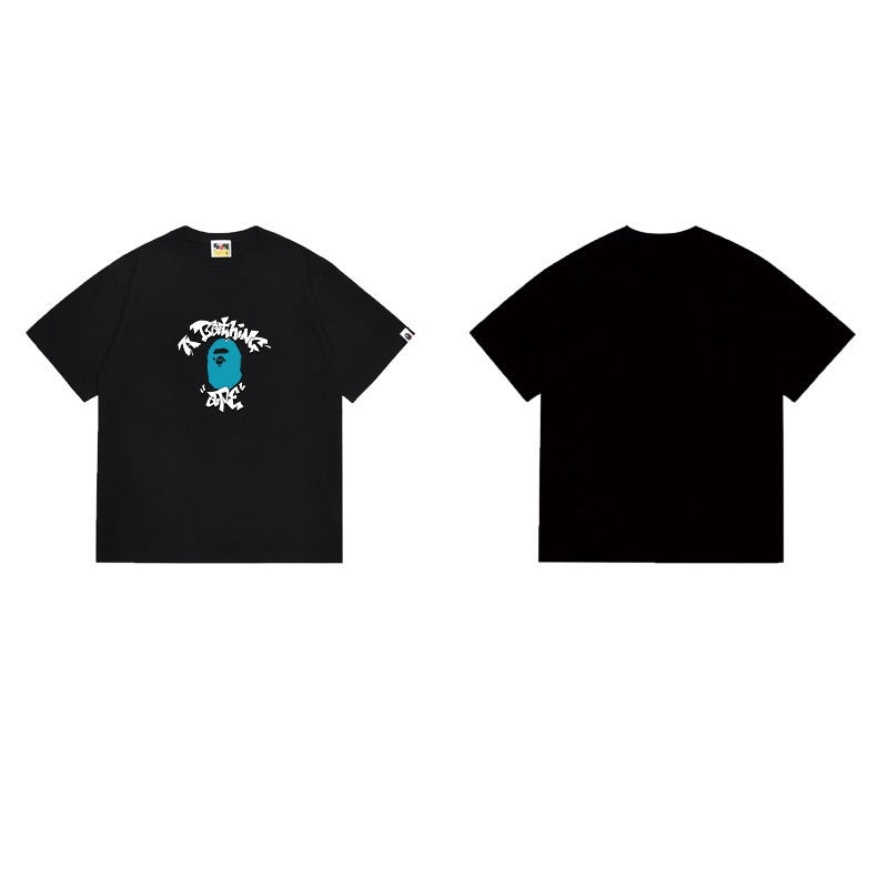 Bathing Shark and ape head print T Shirts NextBlock