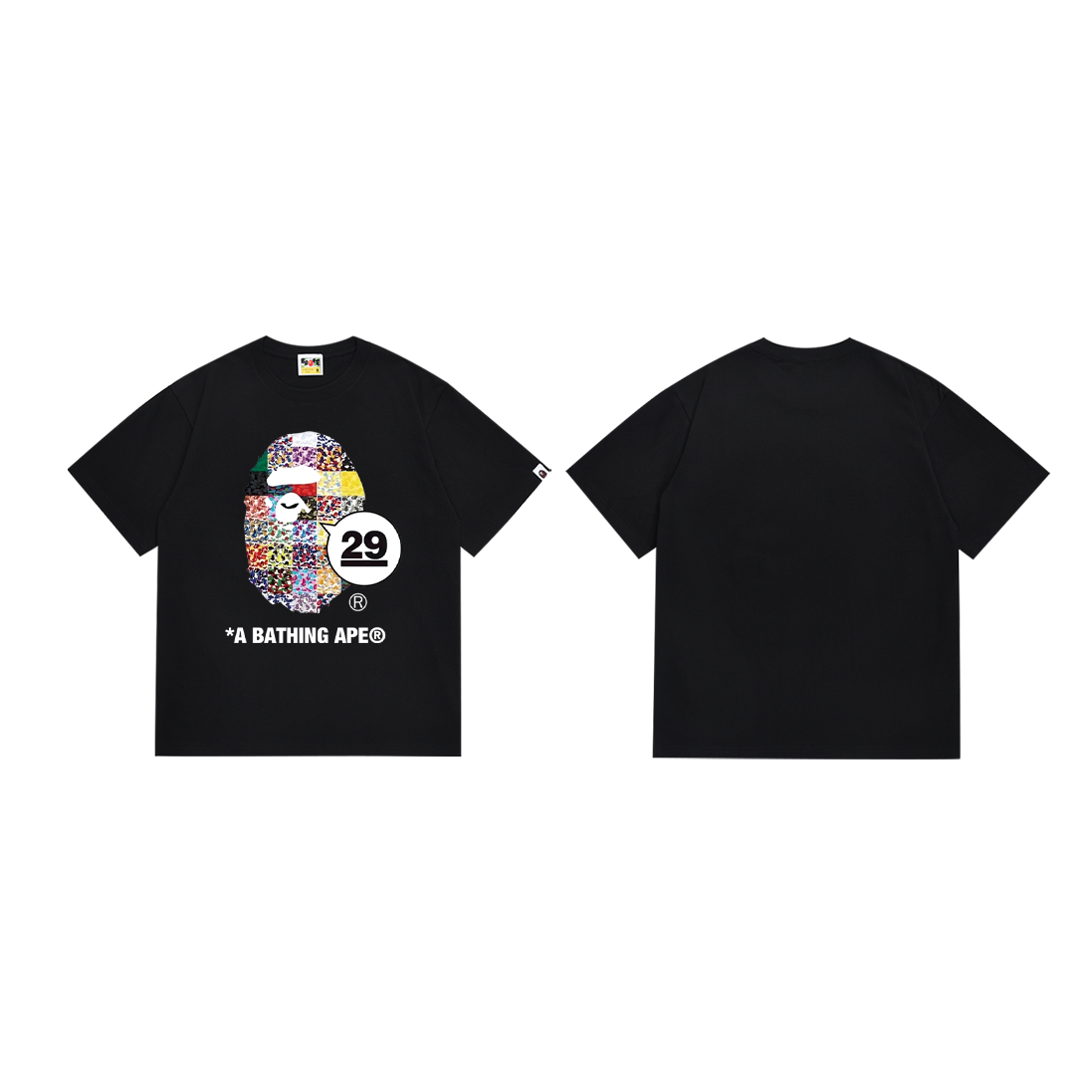Bathing Shark and ape head print T-Shirt NextBlock