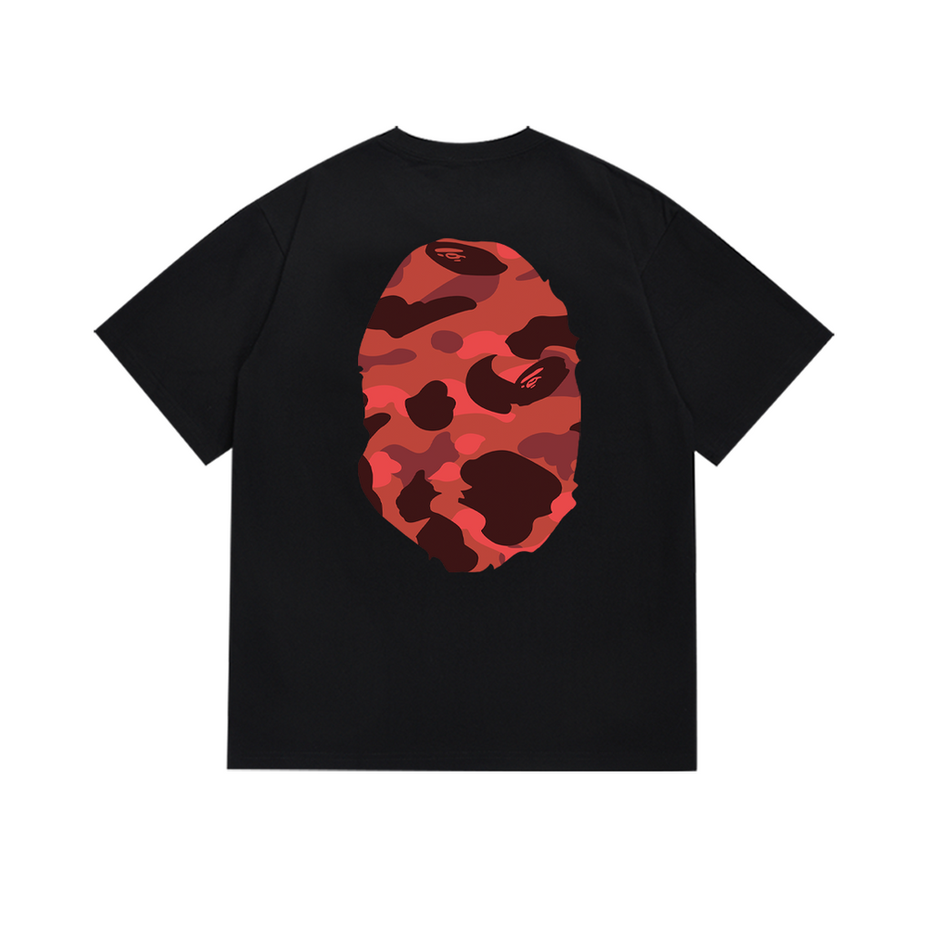 Bathing Shark and ape head print T-Shirt NextBlock