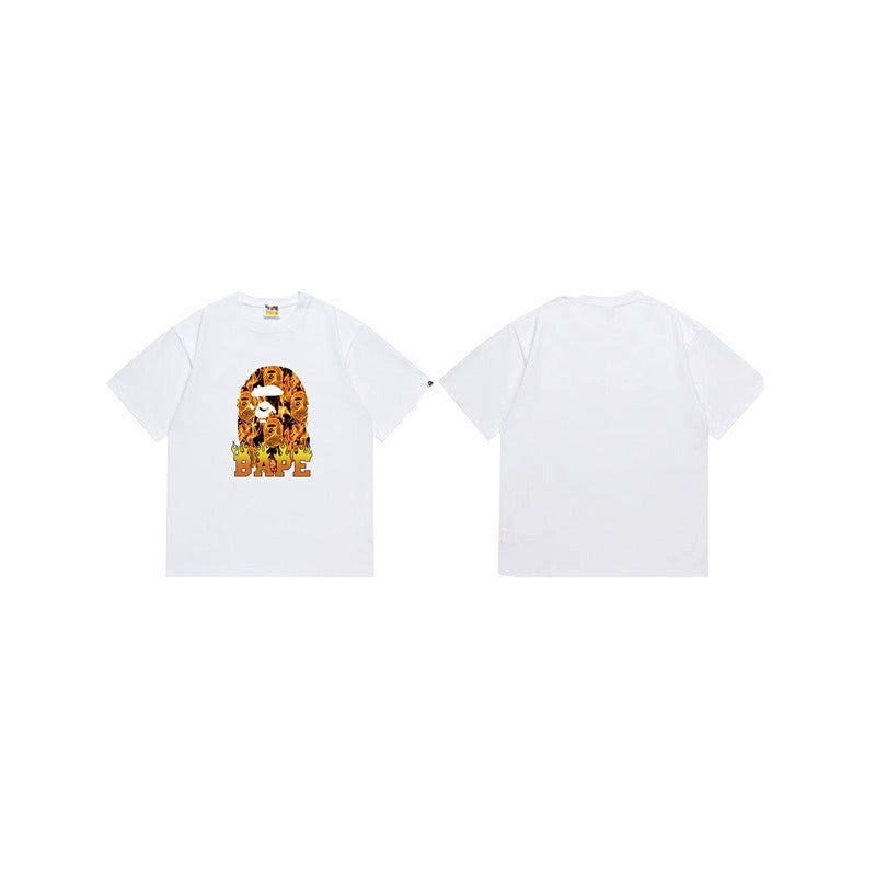 Bathing Shark and ape head print T Shirts NextBlock