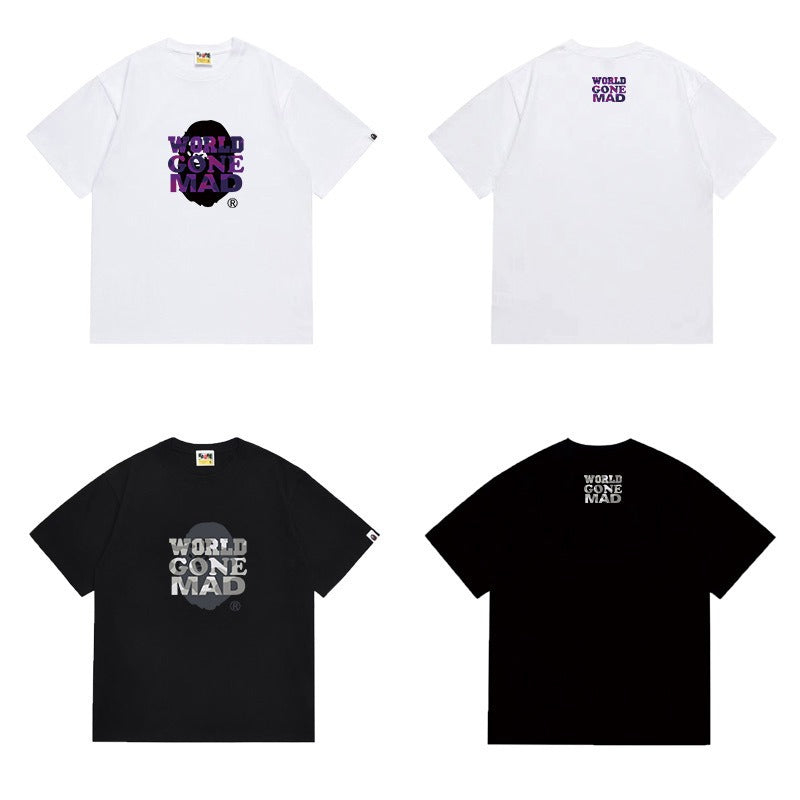Bathing Shark and ape head print T Shirts NextBlock