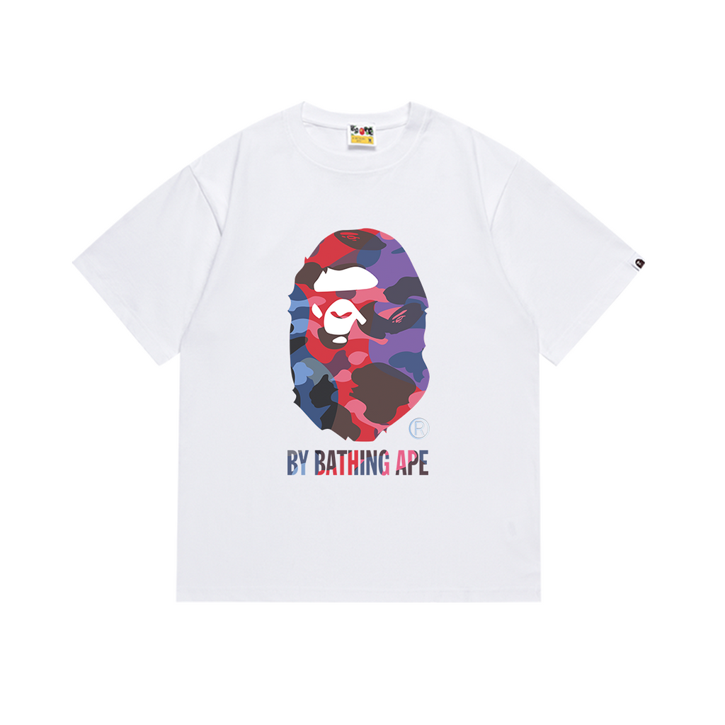 Bathing Shark and ape head print T-Shirt NextBlock