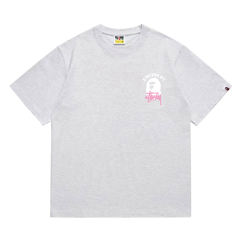 Bathing Shark and ape head print T-Shirt NextBlock