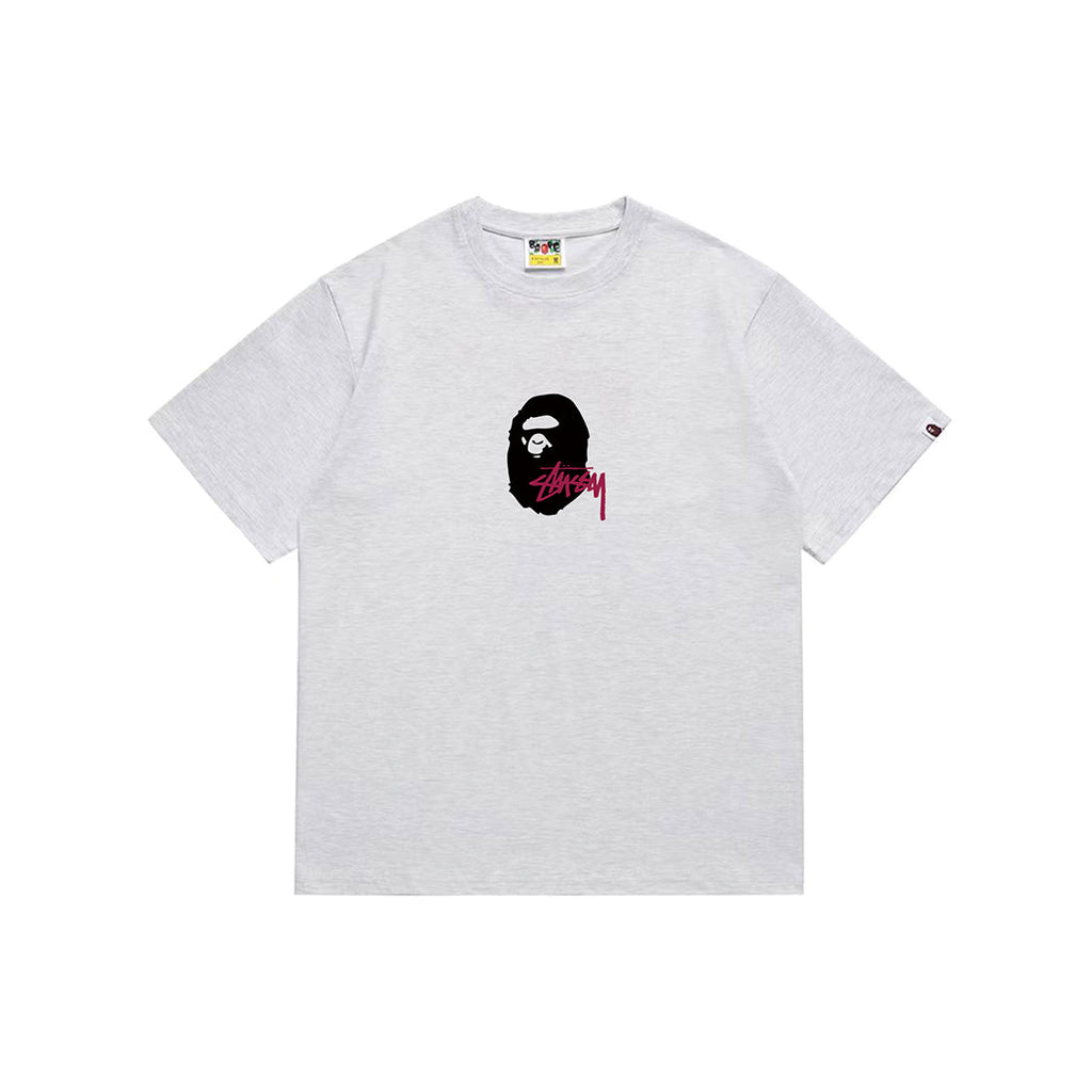 Bathing Shark and ape head print T-Shirt NextBlock