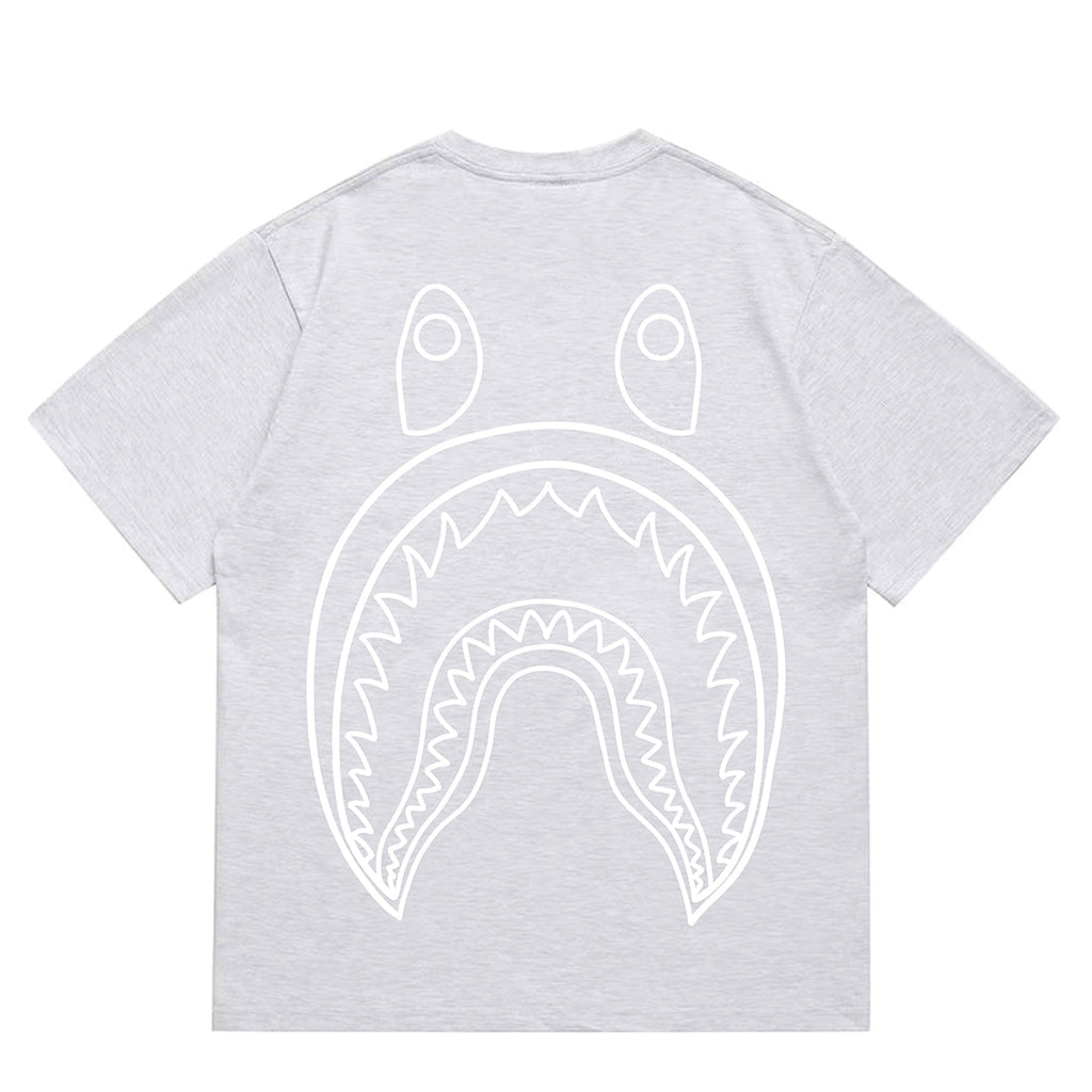 Bathing Shark and ape head print T-Shirt NextBlock