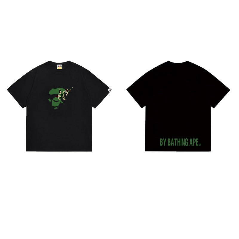 Bathing Shark and ape head print T Shirts NextBlock