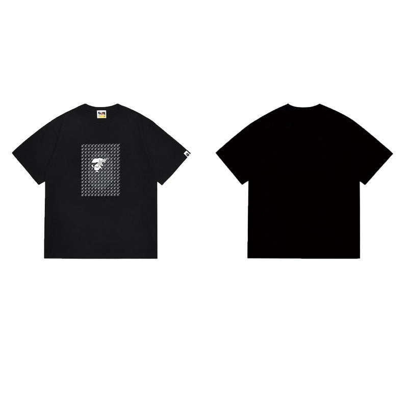 Bathing Shark and ape head print T Shirts NextBlock