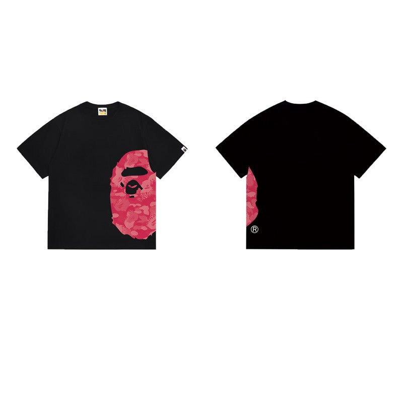 Bathing Shark and ape head print T Shirts NextBlock