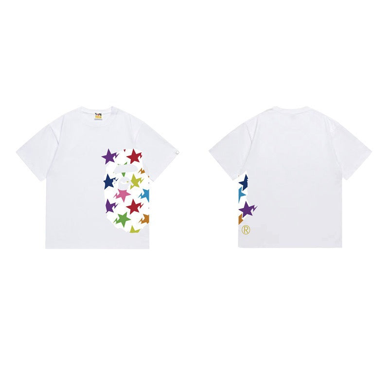 Bathing Shark and ape head print T Shirts NextBlock