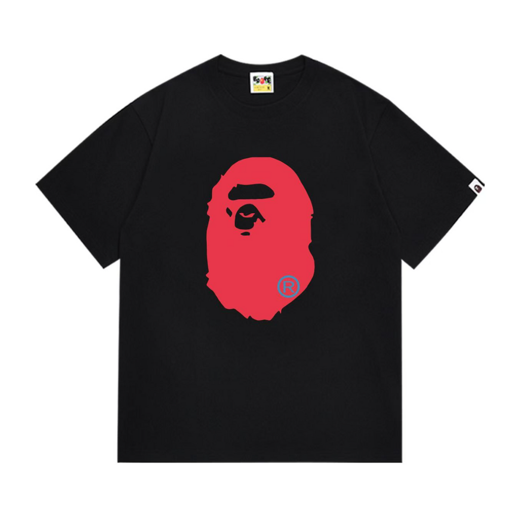 Bathing Shark and ape head print T-Shirt NextBlock