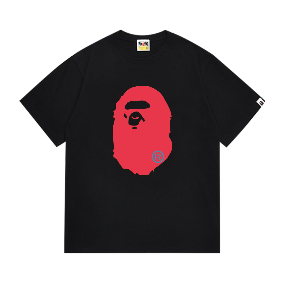 Bathing Shark and ape head print T-Shirt NextBlock