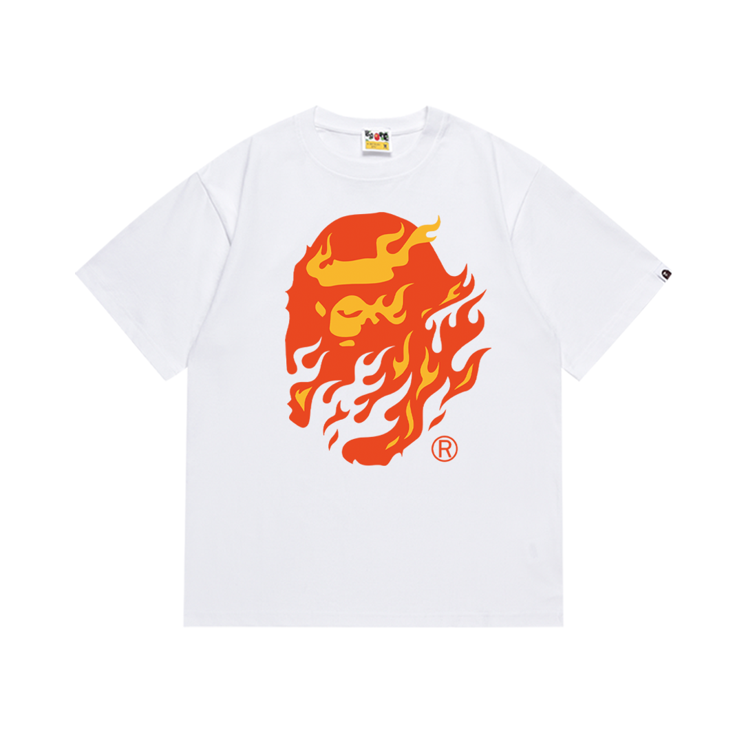Bathing Shark and ape head print T-Shirt NextBlock
