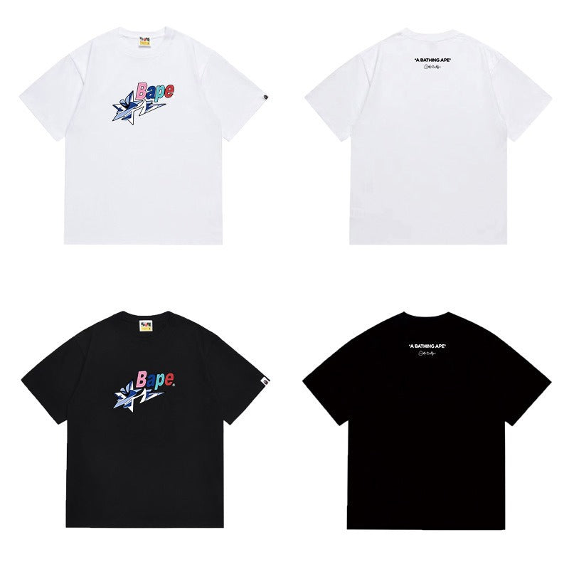 Bathing Shark and ape head print T Shirts NextBlock