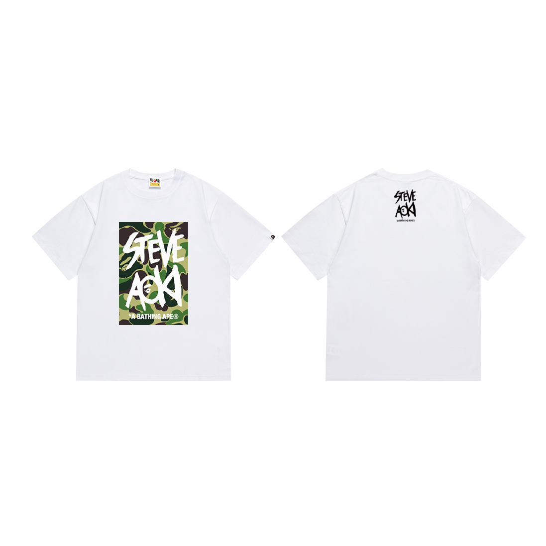 Bathing Shark and ape head print T-Shirt NextBlock
