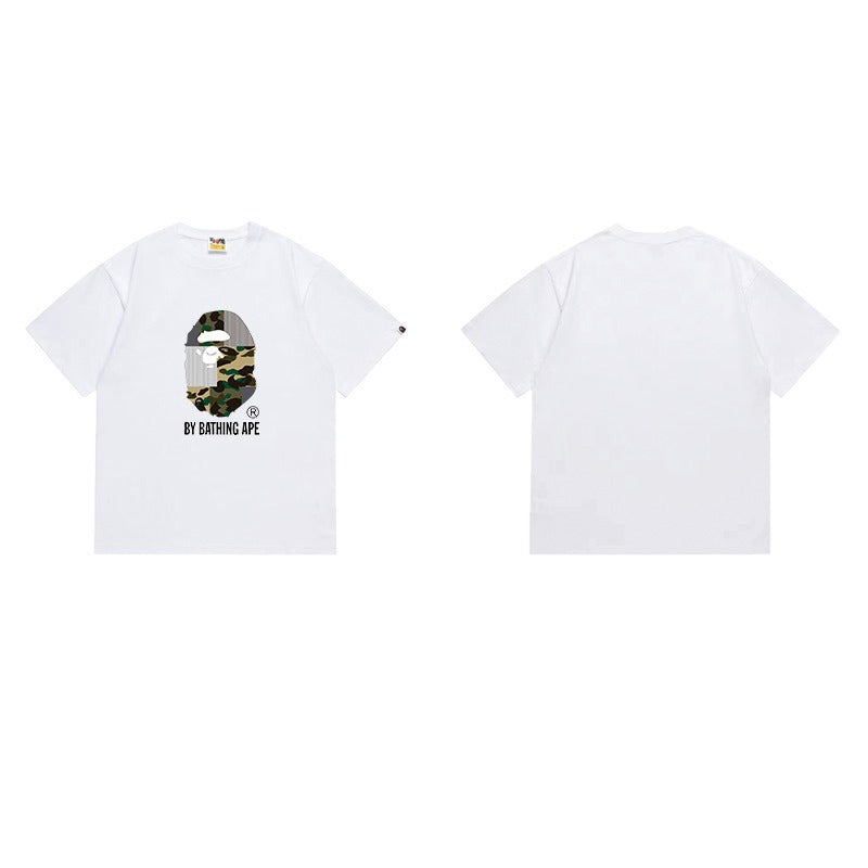 Bathing Shark and ape head print T Shirts NextBlock