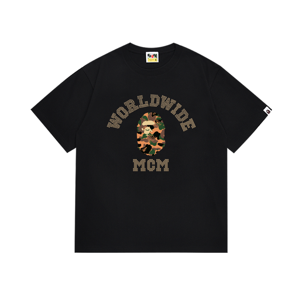 Bathing Shark and ape head print T-Shirt NextBlock