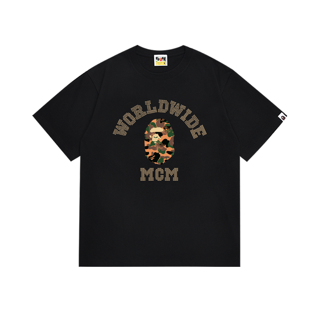 Bathing Shark and ape head print T-Shirt NextBlock