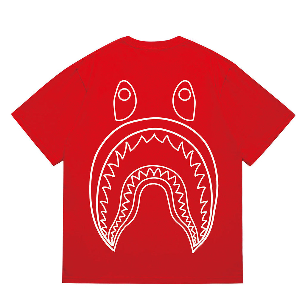 Bathing Shark and ape head print T-Shirt NextBlock