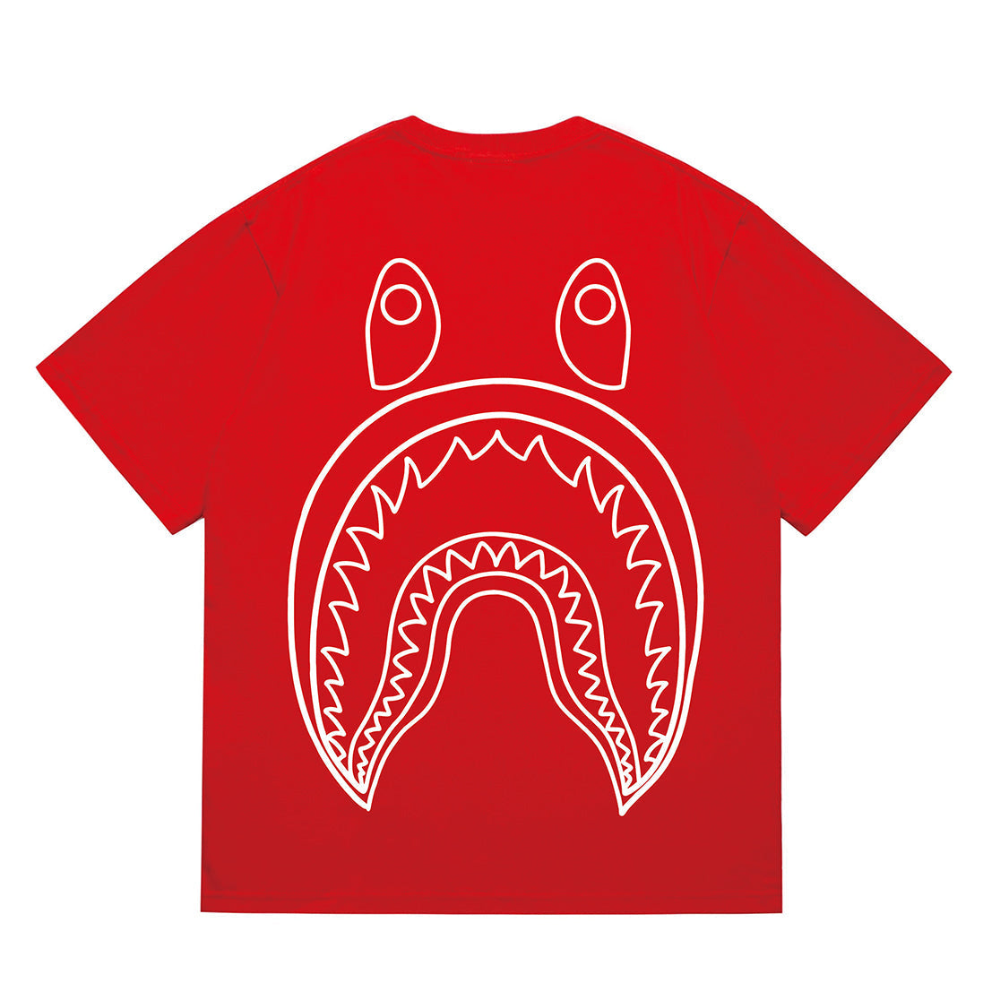 Bathing Shark and ape head print T-Shirt NextBlock