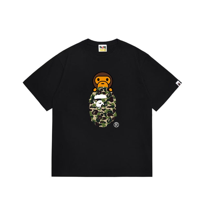 Bathing Shark and ape head print T Shirts NextBlock