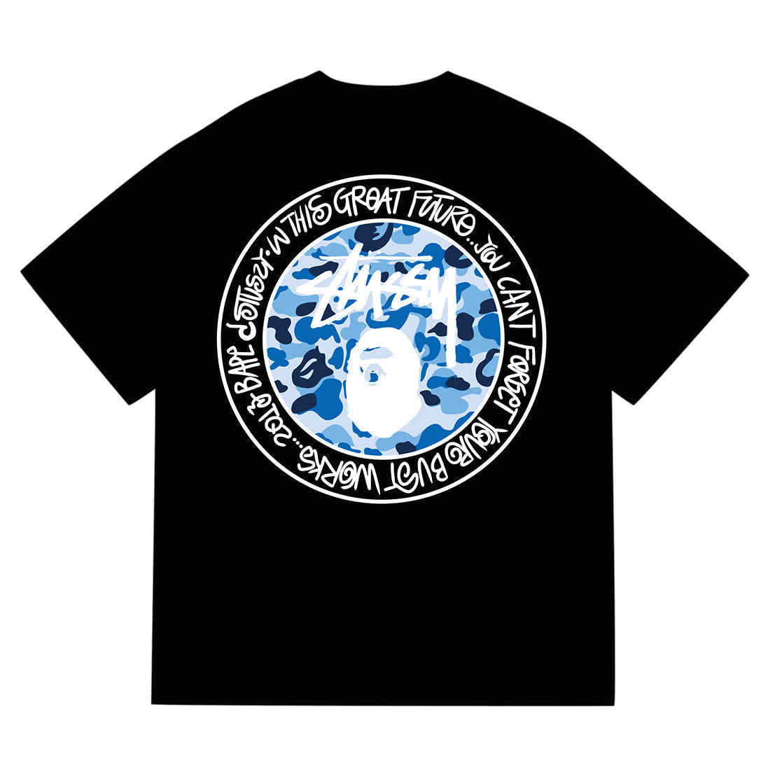 Bathing Shark and ape head print T-Shirt NextBlock