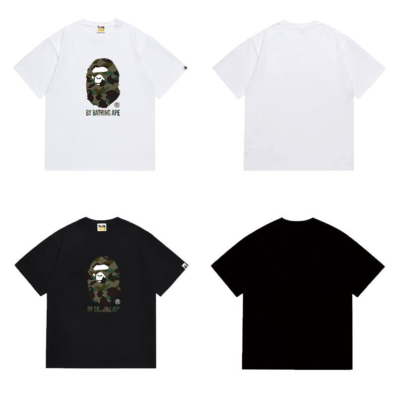 Bathing Shark and ape head print T Shirts NextBlock