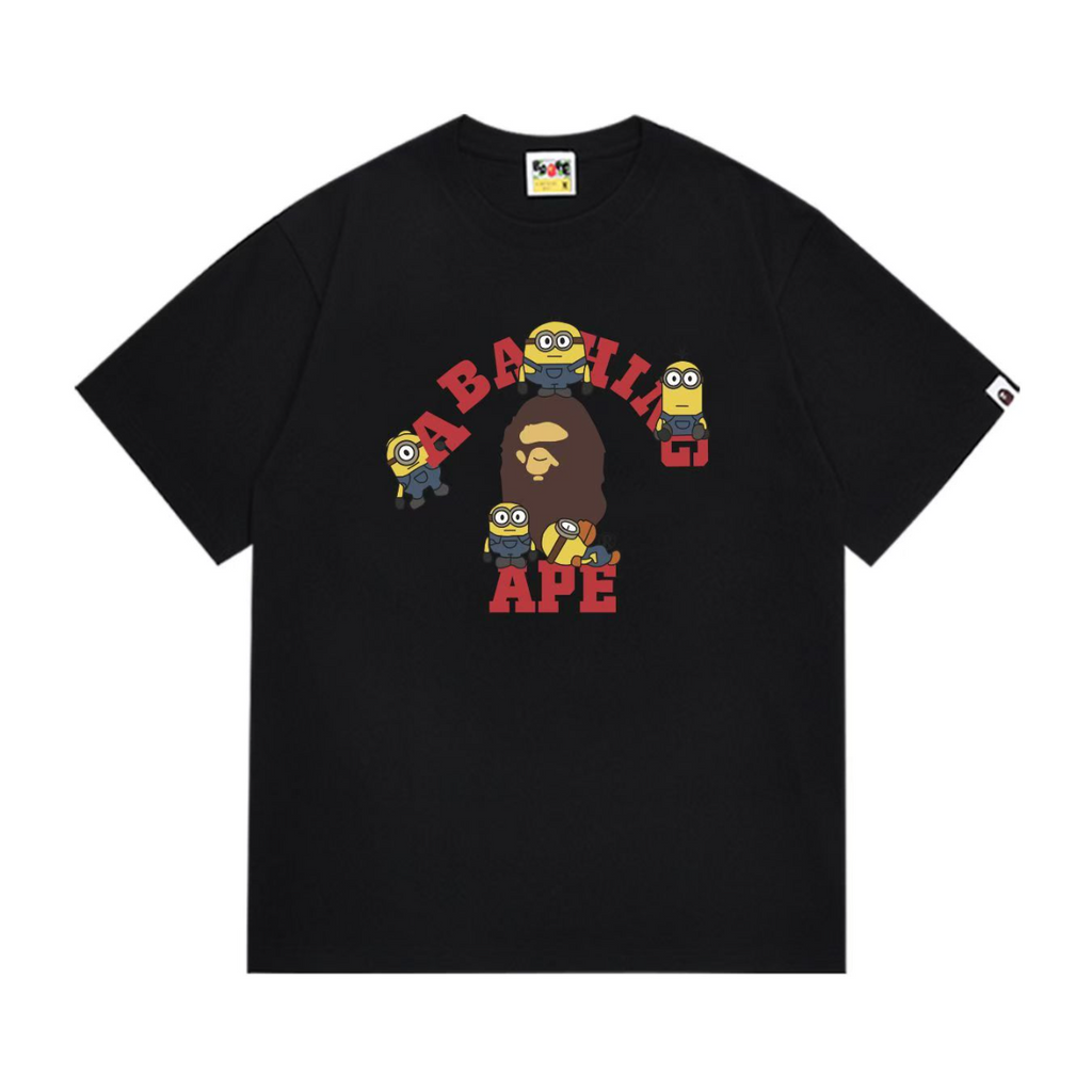 Bathing Shark and ape head print T-Shirt NextBlock