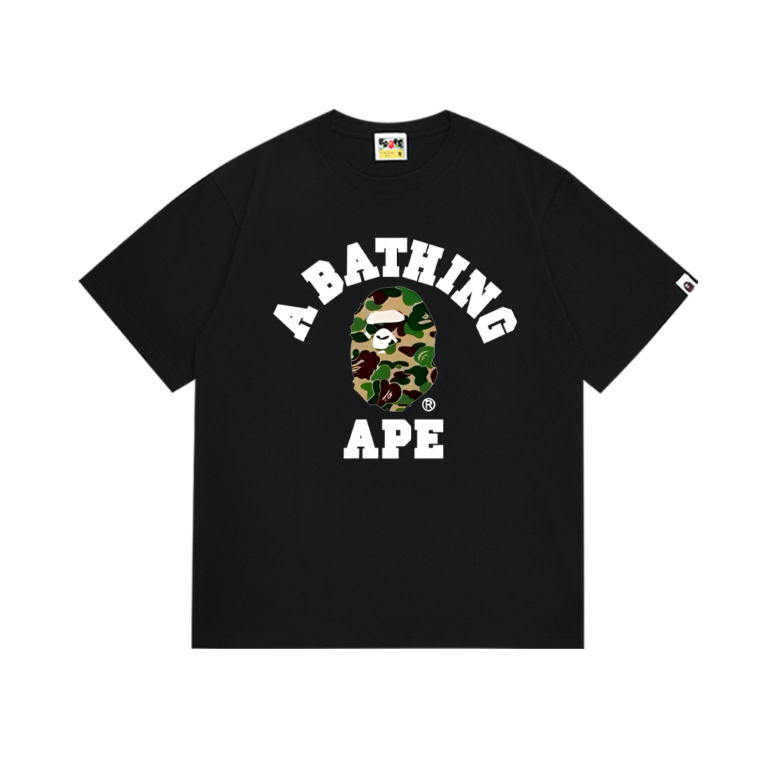 Bathing Shark and ape head print T-Shirt NextBlock