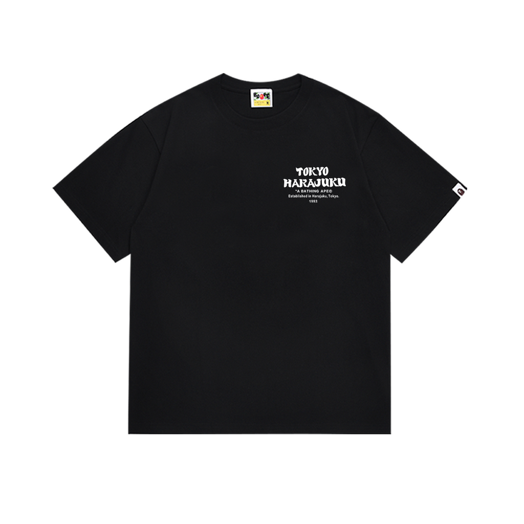 Bathing Shark and ape head print T-Shirt NextBlock
