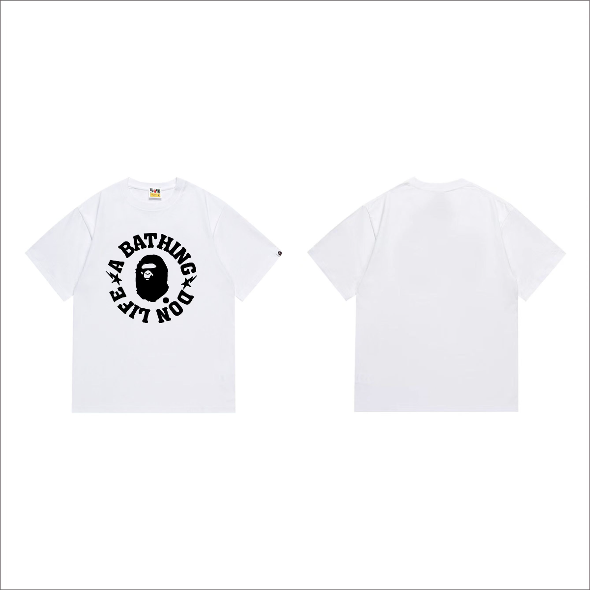 Bathing Shark and ape head print T-Shirt NextBlock
